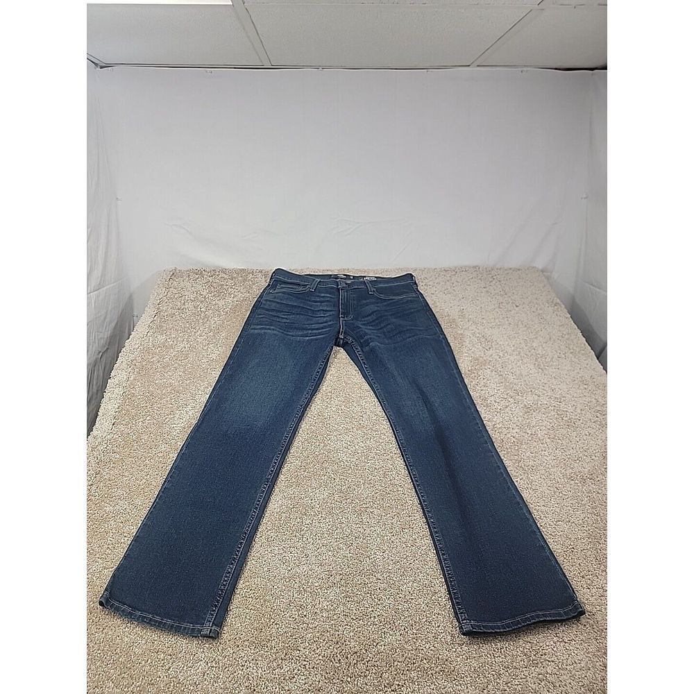 Hollister Jean NWT Men 34x30 Straight Epic Flex Dark Blue Stretch Denim Mid Rise